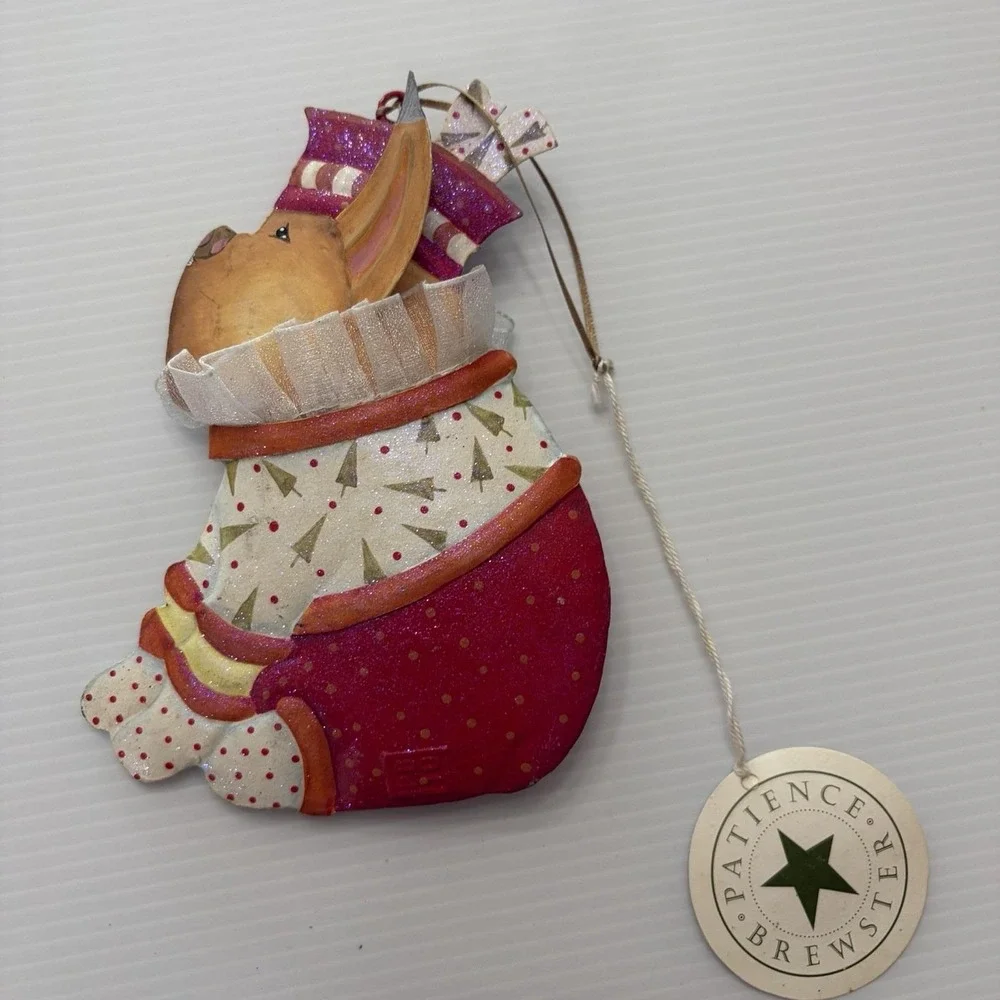 Mackenzie Childs Patience Brewster Metal French Bulldog Krinkles Ornament